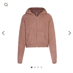 Skims rose clay cozy knit hoodie set